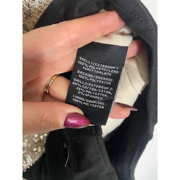 NWT 7 For All Mankind Sequin Snap Button Closure Bodysuit-sz Small - Picture 11 of 12